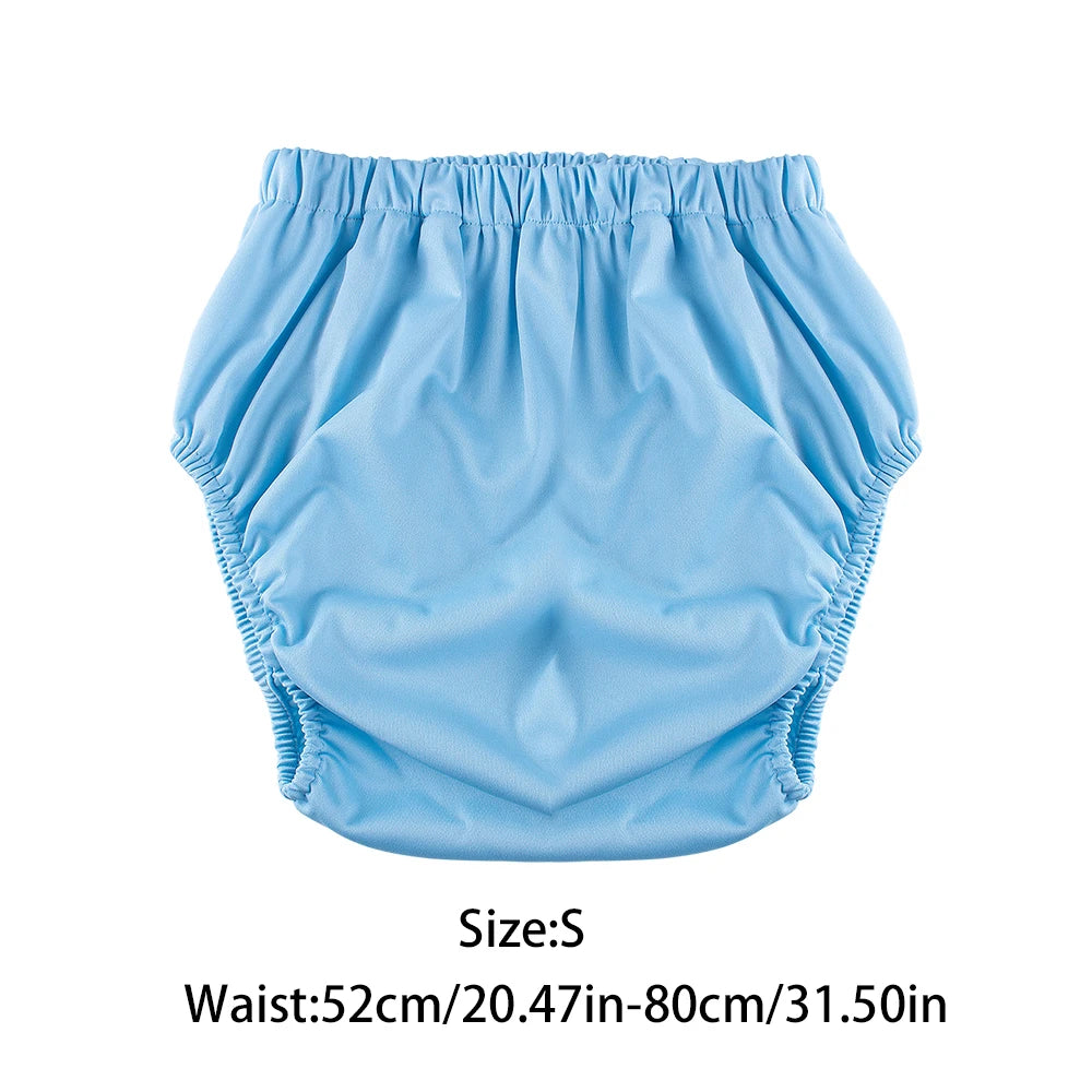 1pc Solid Color Waterproof iaper for Adults Washable Reusable Diaper Care Pants Leak-proof Pants Waterproof Eldly Diaper Cover
