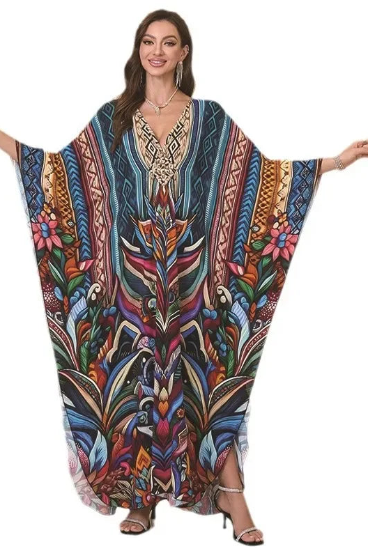 Women's Cotton Beach Dress Loose Long Robe Bikini Cover up