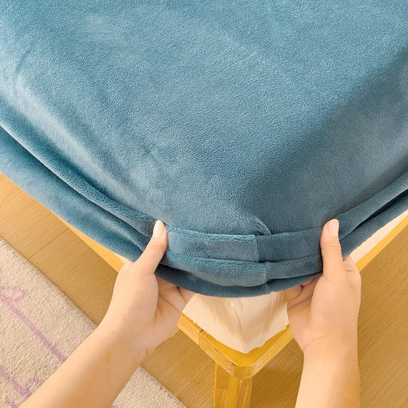 Premium Super Soft Flannel Fitted Sheet 1Pc-Deep Pocket 25cm