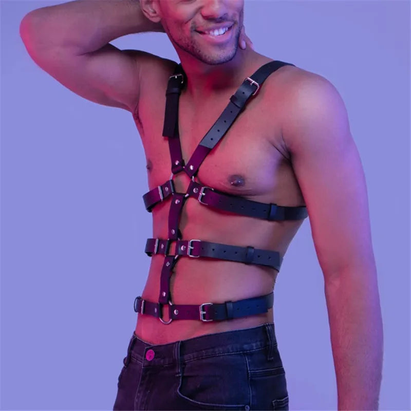Leather Lingerie Chest Harness Adjustable Body Chain