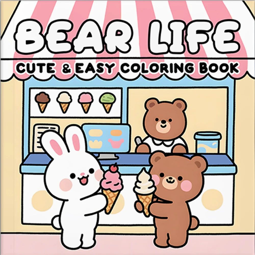 BEAR LIFE Cute & Easy Colouring Book