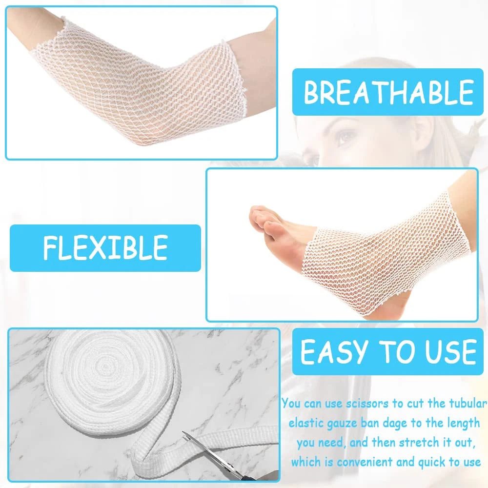 1 Roll Net Tubular Bandages Elastic Mesh Wound Dressing Tubing