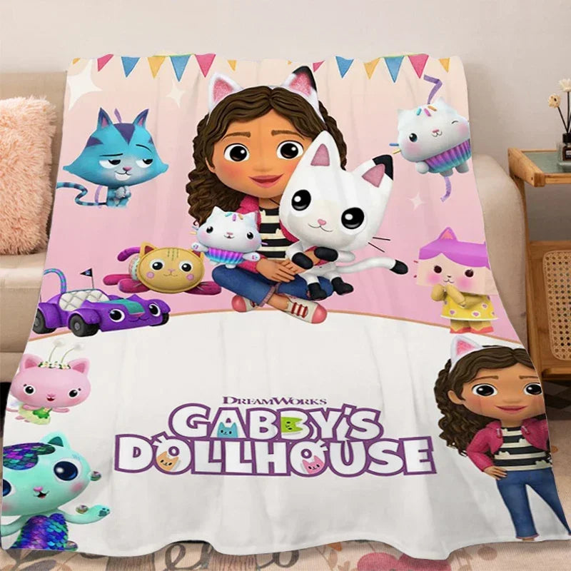 G-Gabbys D-Dollhouse Flannel Blanket Sofa Winter Lovely Warm Bed Fleece Custom Fluffy Soft Blankets Microfiber Bedding Kids Gift