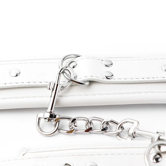 Sponge Metal Chain Handcuffs Ankle Cuff Collar Bondage Toy Kit