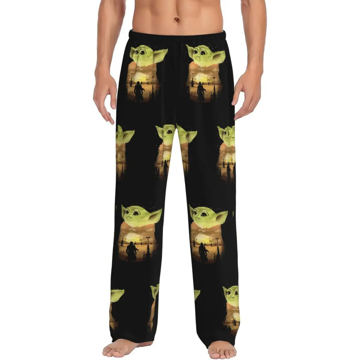 Custom M-Mandalorianed-Anime Pajama Pants Men Adventure Story Lounge Sleep Stretch Sleepwear Bottoms with Pockets