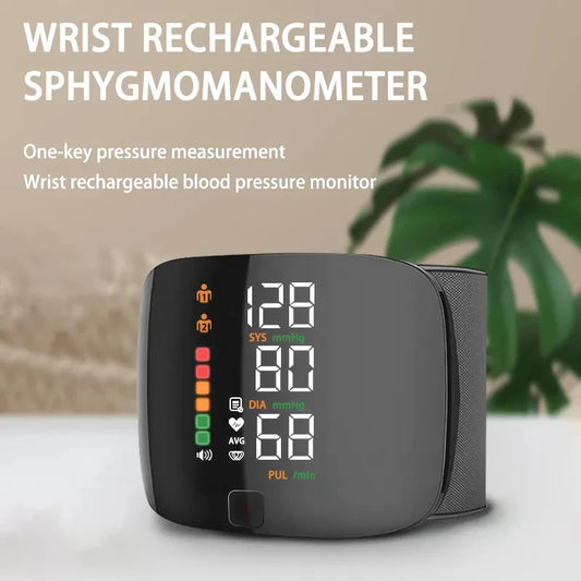 LED Wrist Blood Pressure Monitor Rechargeable