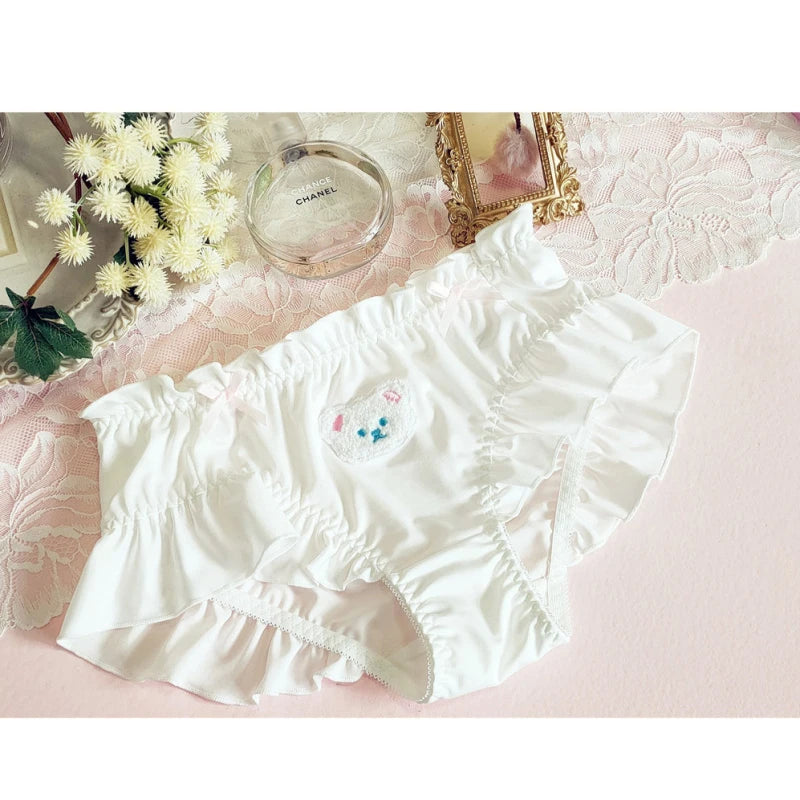 Milk Silk Middle Waist Lovely Cartoon Bear Panties