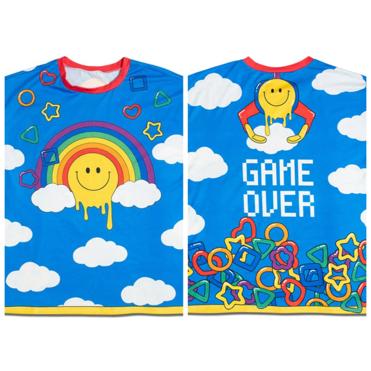 2026 Summer Fun Rainbow Smiley Y2k Retro Cosplay T-shirt Ladies Oversize 3D Printed Short Sleeve Unisex Children's Casual Shirt