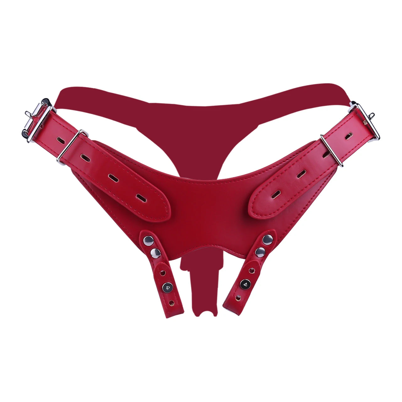 PU Leather Chastity Belt For Metal Cage Harness Belt