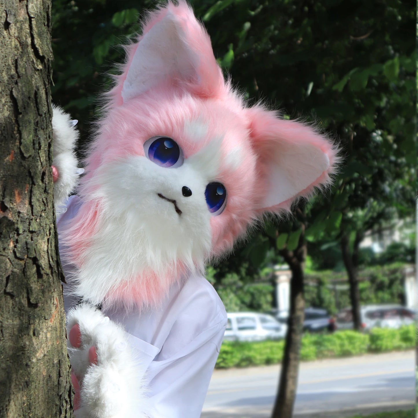Furry Head Mask Cat /Fox Costume