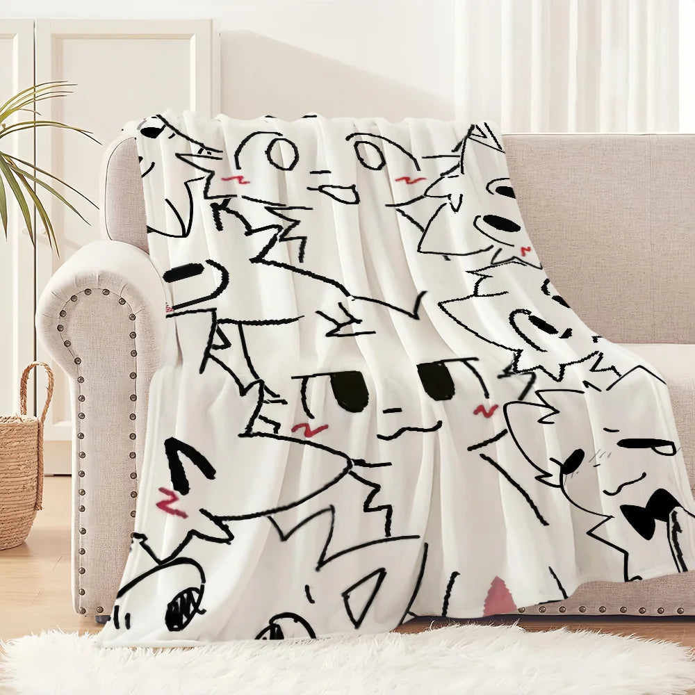 Cute Boykisser Silly Cat Soft Comfortable Plush Blanket