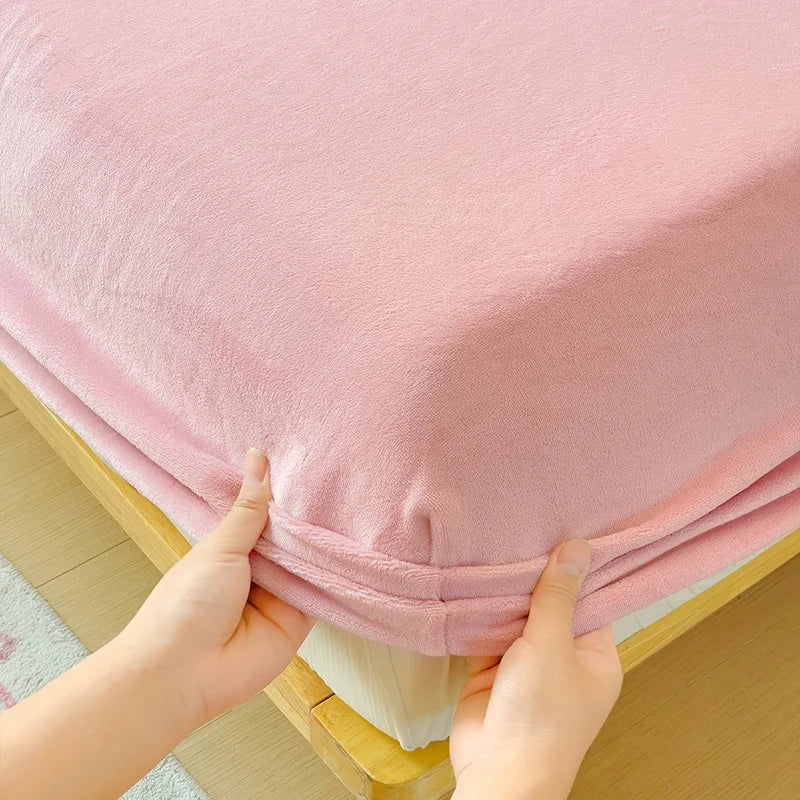 Premium Super Soft Flannel Fitted Sheet 1Pc-Deep Pocket 25cm