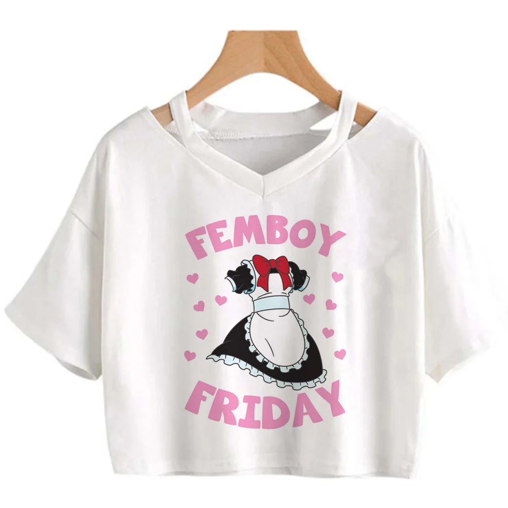Femboy 90s vintage aesthetic crop top streetwear  2000s aesthetic tshirt