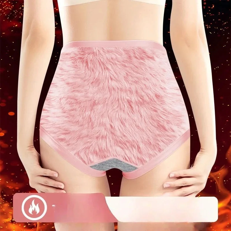 Women's Fluffy Sexy Thickened Thermal Panties Winter Warm Keep High Rise Intimates Underwear Girl Long Briefs Fashion Clubwear