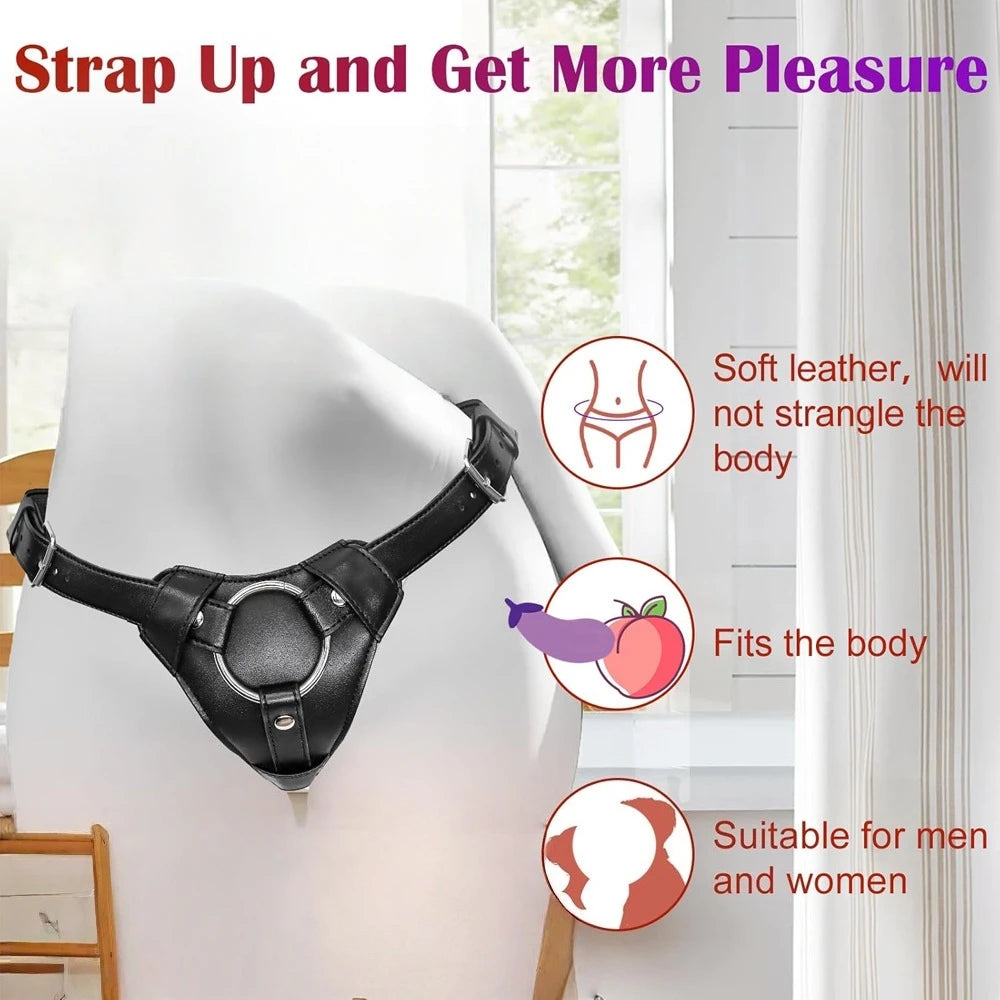 Strap On Harness Adjustable PU Leather Harness Belt