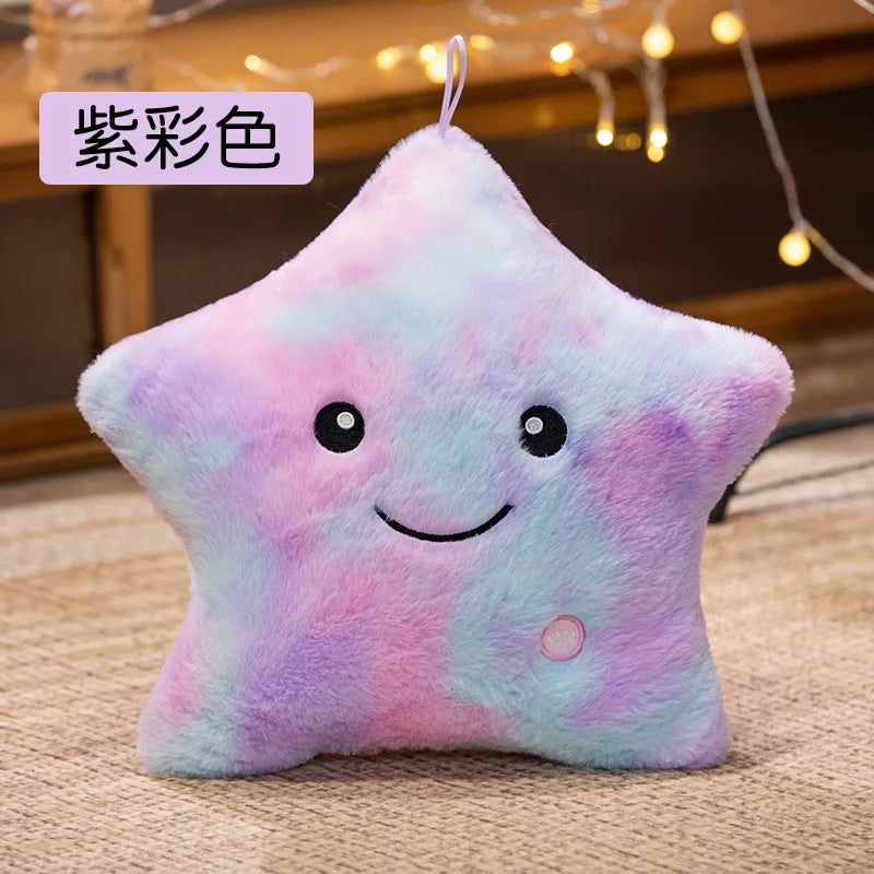 LED Light Star Plush Toy Soft Stuffed Star Pillow