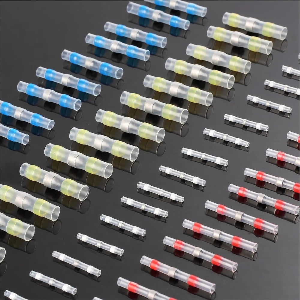 50/100PCS Heat Shrink Solder Seal Wire Connectors Tube Terminals Butt Connectors Terminals Solder Sleeve Wire Splice Connector
