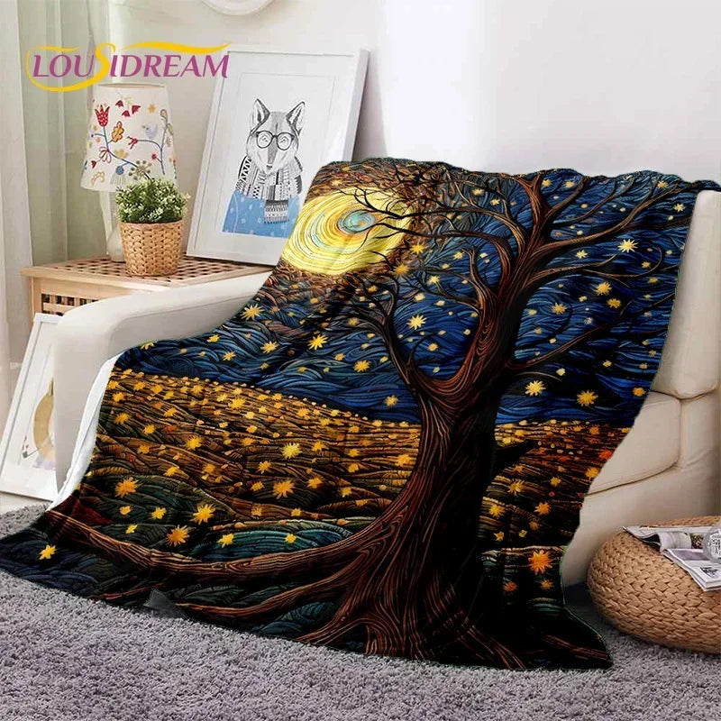 Tree of Life Nature Soft Flannel Blanket for Bed Bedroom Sofa Picnic,Throw Blanket for Outdoor