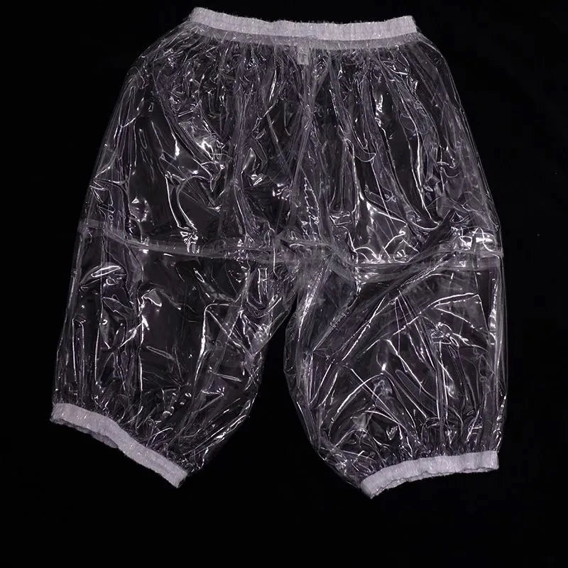 ABDL Soft Smooth Half Diaper Pants, Pants Glossy PVC Plastic Shorts Waterproof