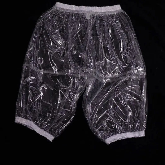ABDL Soft Smooth Half Diaper Pants, Pants Glossy PVC Plastic Shorts Waterproof