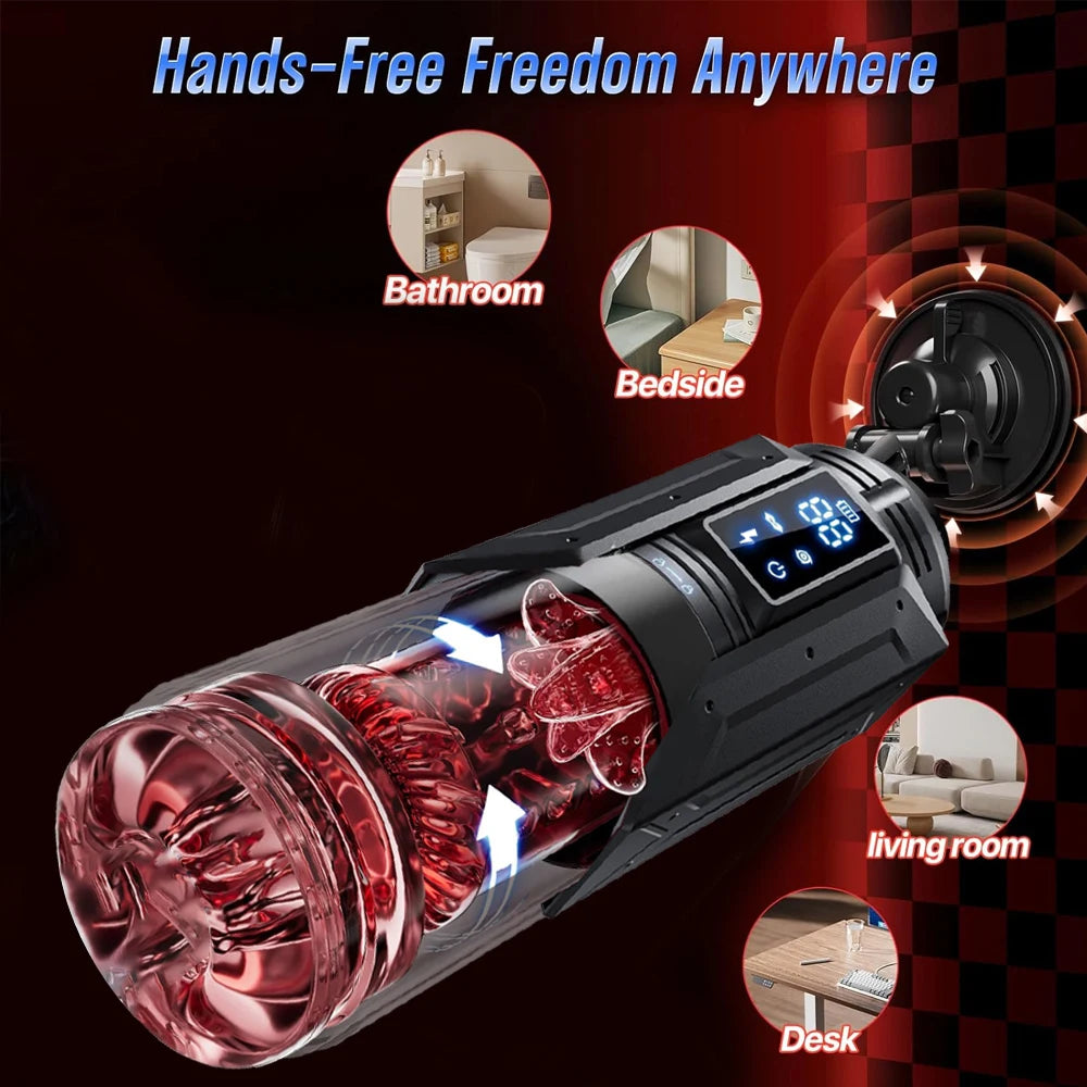 Male Masturbator with 7 Sucking Thrusting Rotating & 7 Licking Modes, Adult Toys