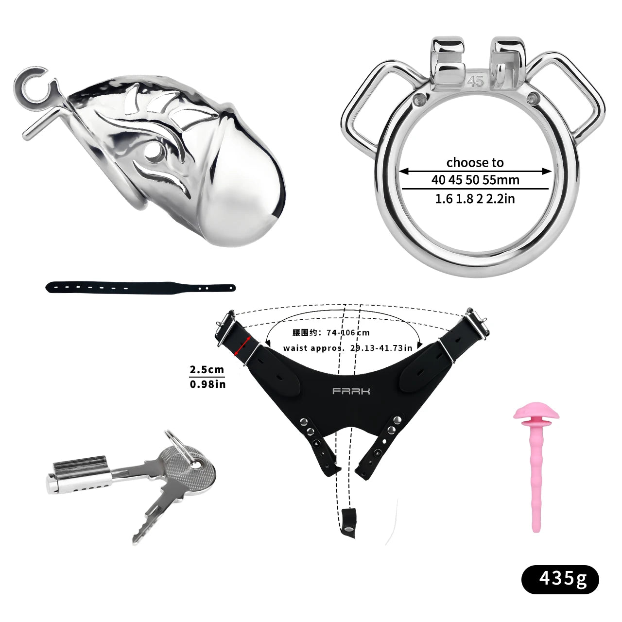 Chastity Cage Belt With Hole Silicone Imitation Plug/Dildo etc