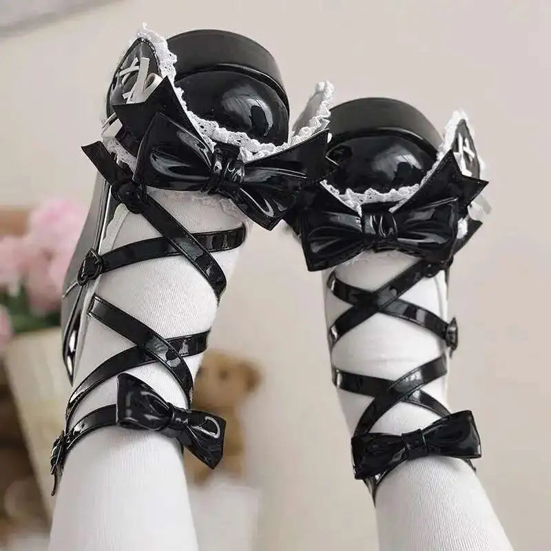 womens Lovely Cute Butterfly-knot Platform Shoes