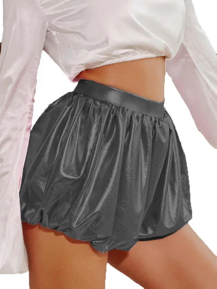 Shiny Metallic Shorts ABDL Play/ Club Party Dancing Fashion Short