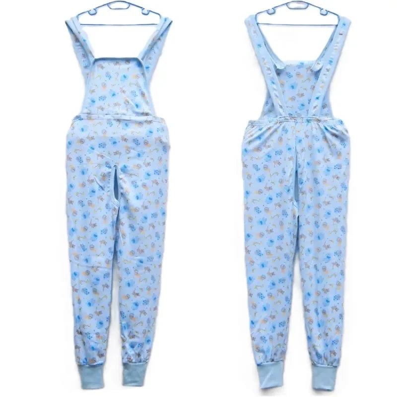 Couple Suspenders Rompers Open crotch Pants Sleeping Pants Pure Cotton Adult Baby ABDL Cartoon Pattern Comfortable Jumpsuit