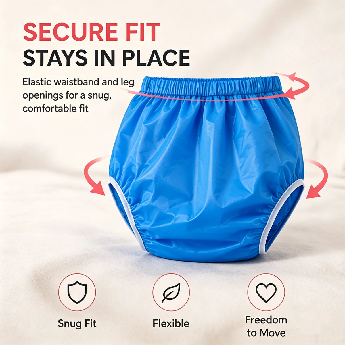 Water Resistant Reusable Diaper Cover Adult Incontinence Plastic Pants Leakproof Underpant Special Need Underwear Briefs