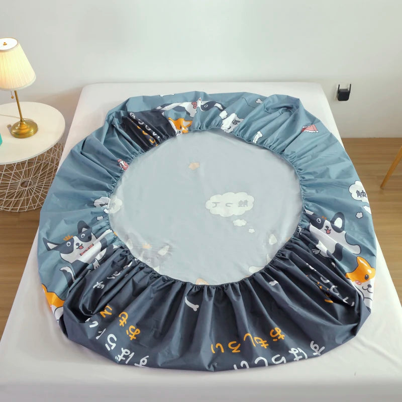 Kuup-Polyester 360° waterproof Cartoon Fitted Sheet Only(no pillowcase)