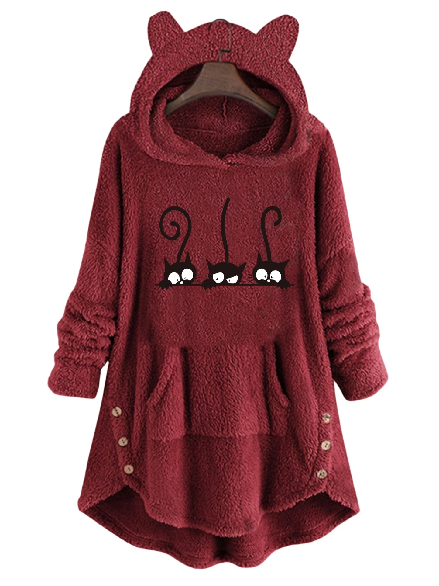 Cat Ears Long-Sleeved Hooded Sweatshirt