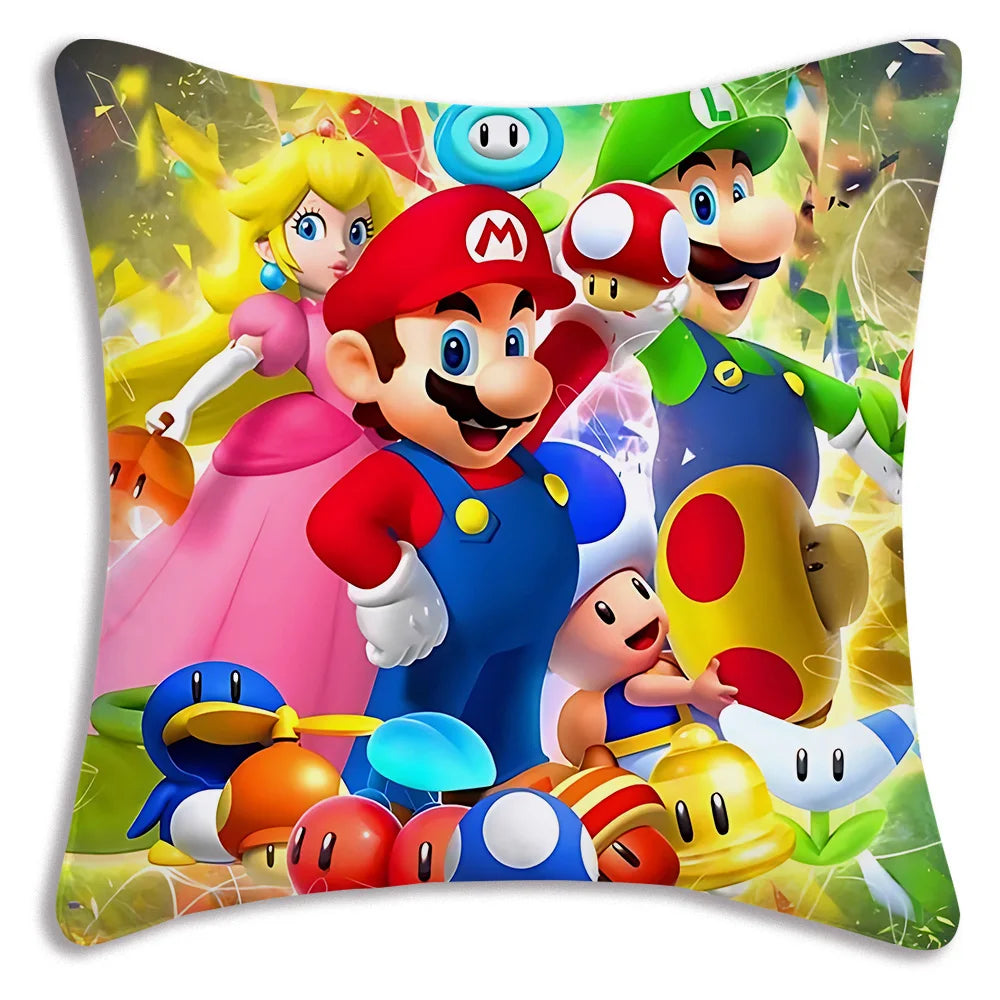 Mario's Plush Cute Cushion Cover, Decorative Home Double-sided Printing