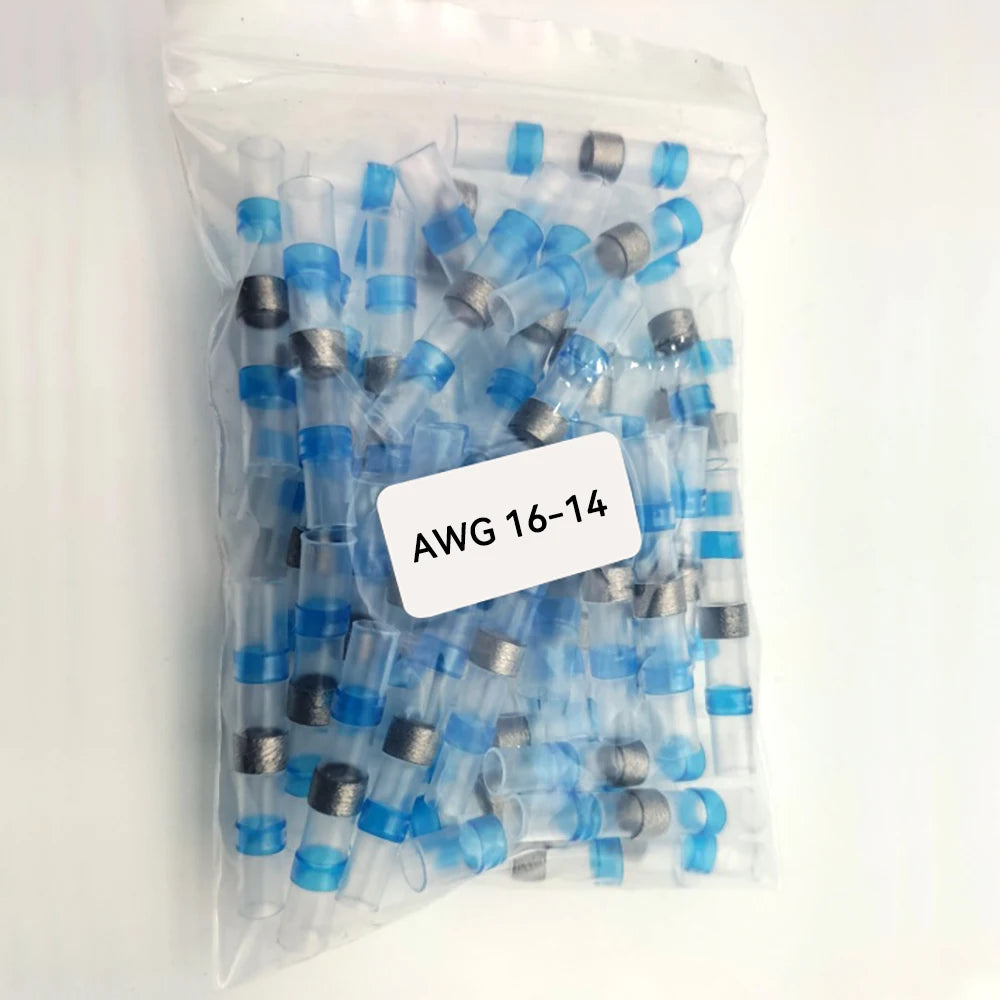 50/100PCS Heat Shrink Solder Seal Wire Connectors Tube Terminals Butt Connectors Terminals Solder Sleeve Wire Splice Connector