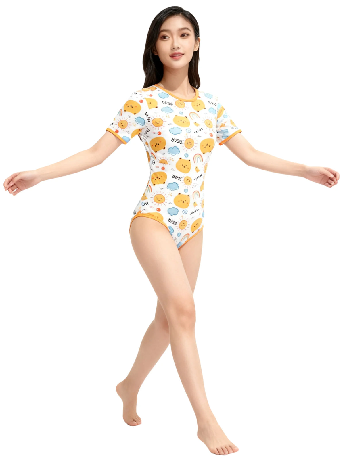 Sun bear printing bodysuit/adult onesie/abdl clothes