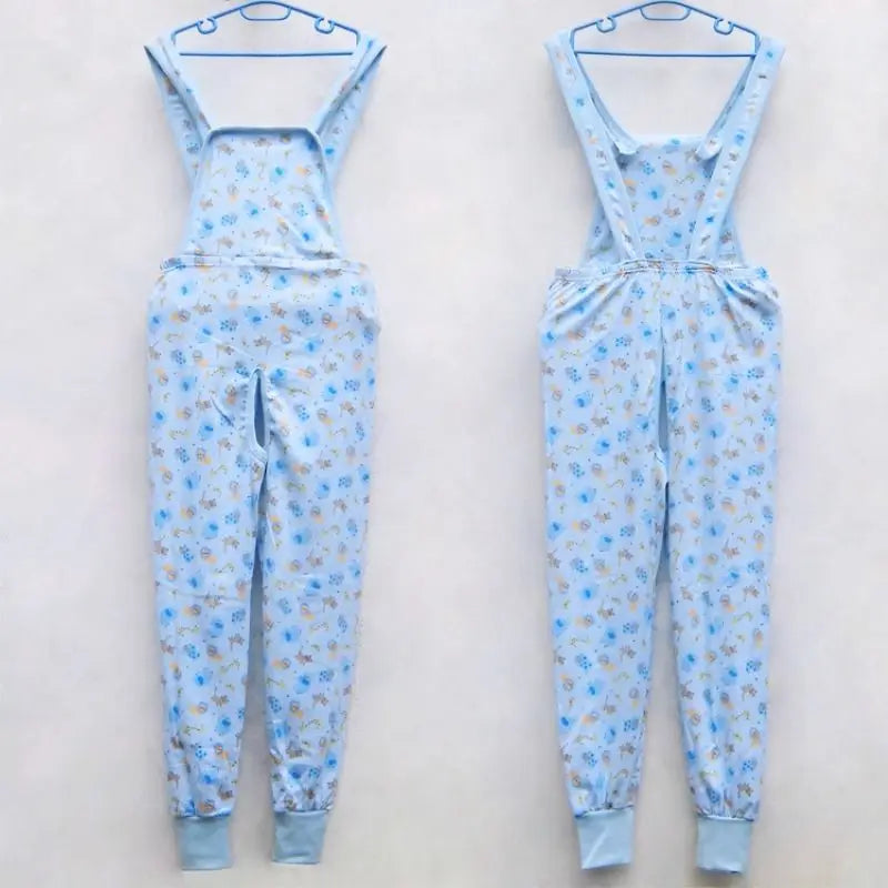 Couple Suspenders Rompers Open crotch Pants Sleeping Pants Pure Cotton Adult Baby ABDL Cartoon Pattern Comfortable Jumpsuit