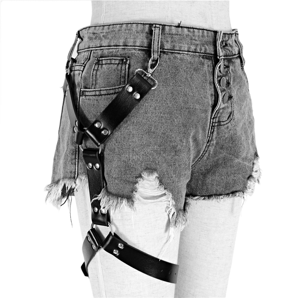Men And Women Thigh Leg Faux Leather Harness