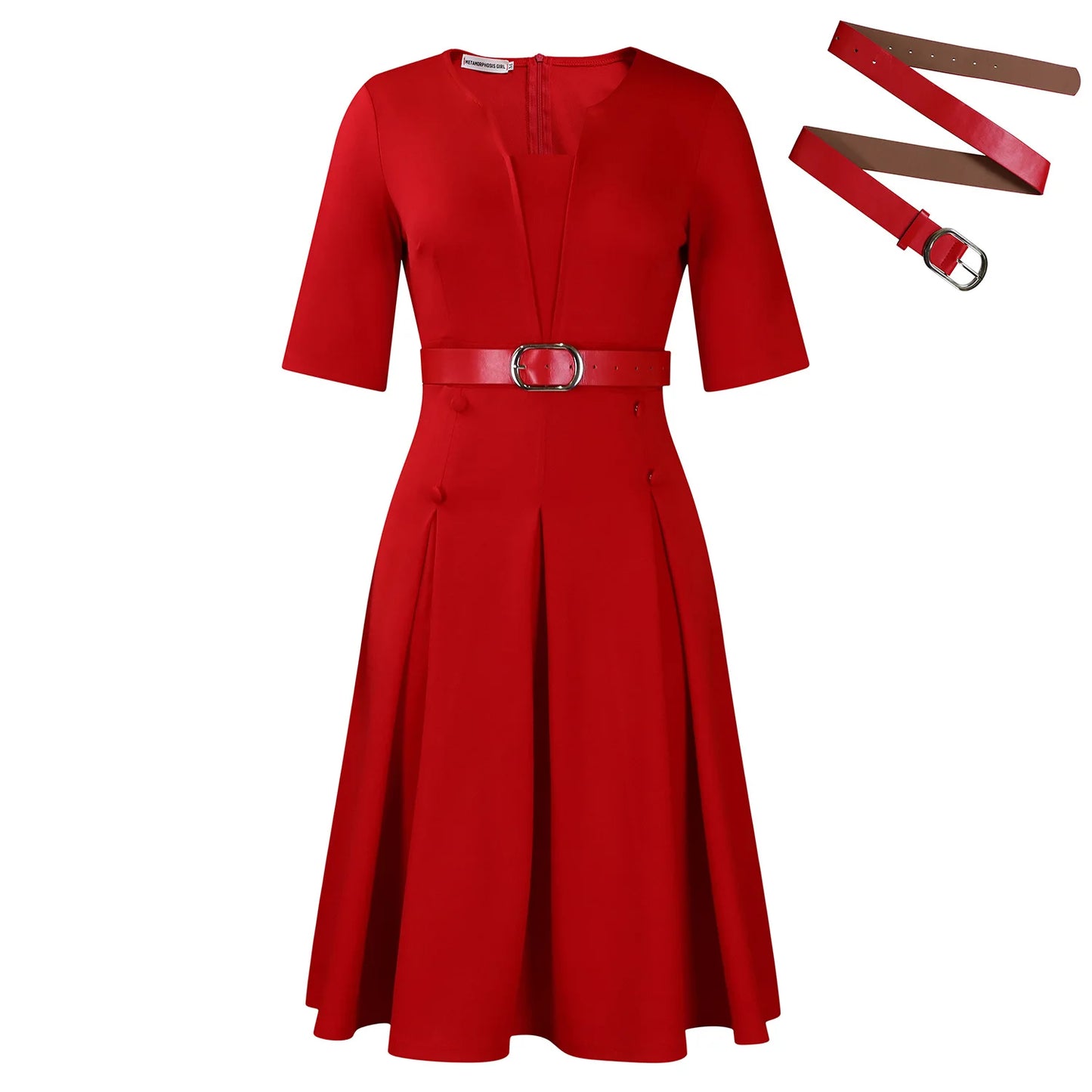 Solid Color Women's Dress