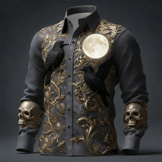 Long sleeved shirt 3D skull print quality