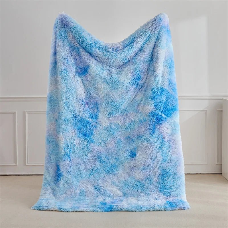 Fluffy Fuzzy Faux Fur Throw Blanket for Couch Sofa Bedroom Blanket  Lightweight Thermal Blanket Warm Blankets for Winter