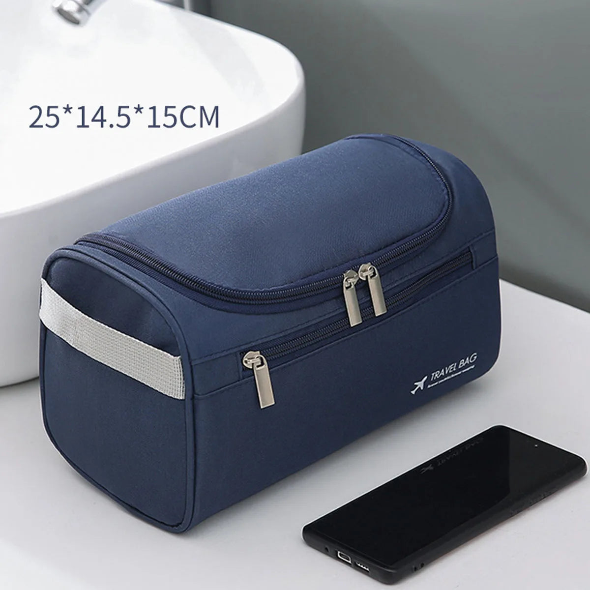 Leather Toiletry Bag for Men Women Dopp Kit Mens Hanging Toiletry Bag Travel Toiletry Bag for Traveling Large Cosmetic Bag for T