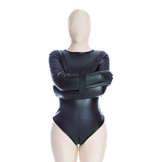 Jumpsuit Shapewear with Fetish Slave Ribbon Bondage Restraint for Couples