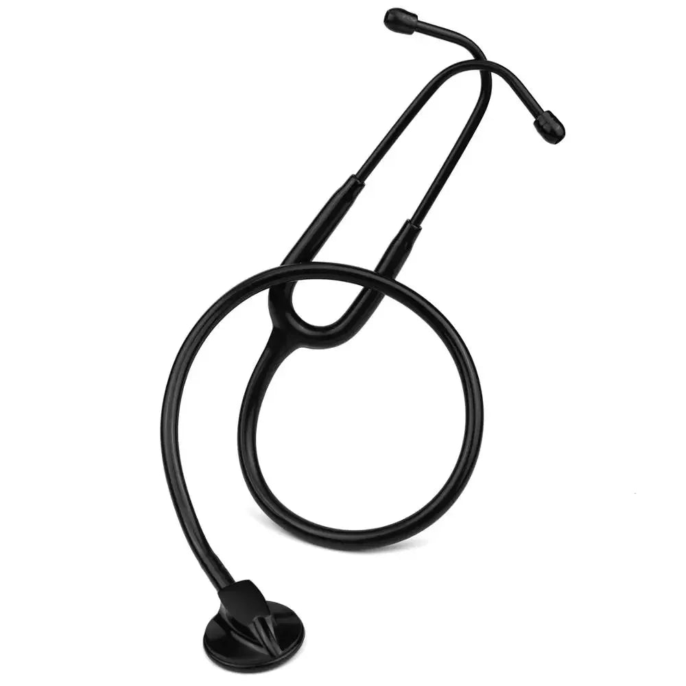 Black stethoscope on a white background