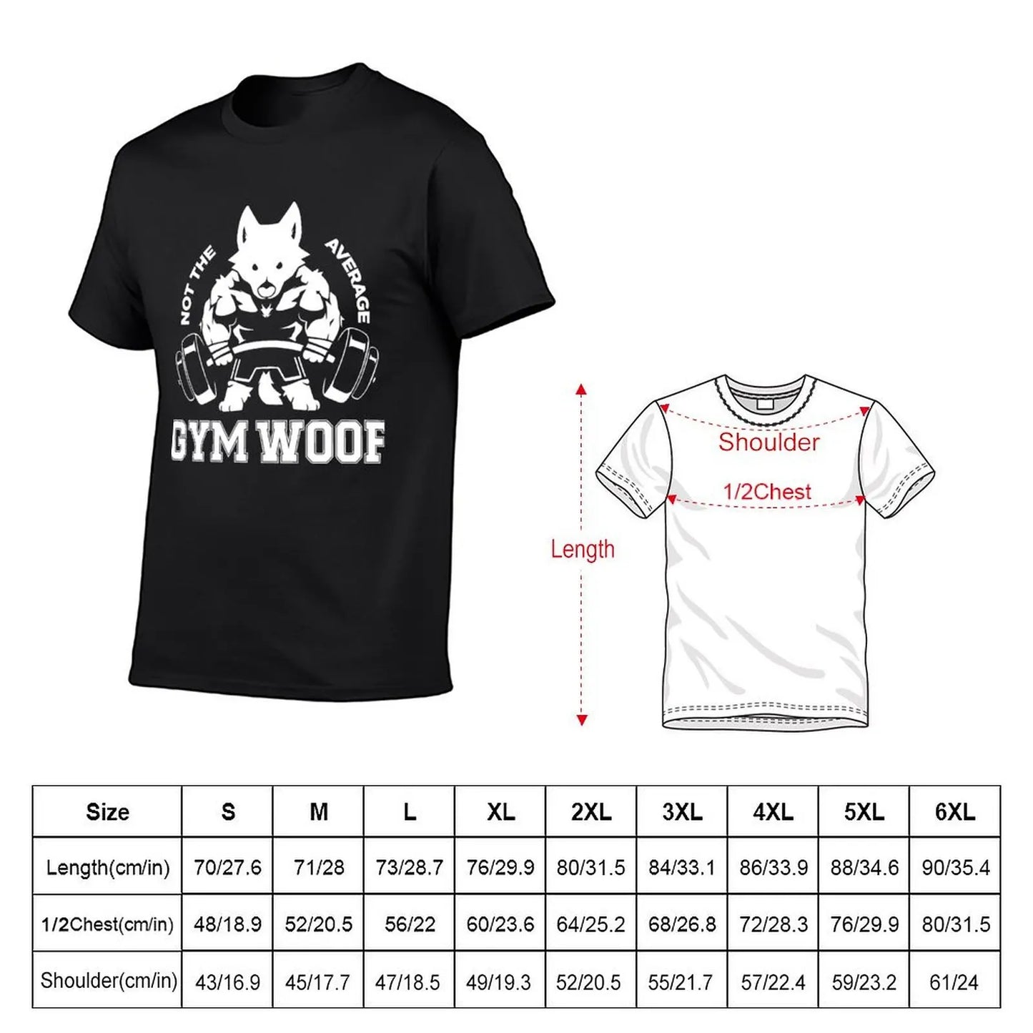 Not the average GYM WOOF T-Shirt Up To 6XL