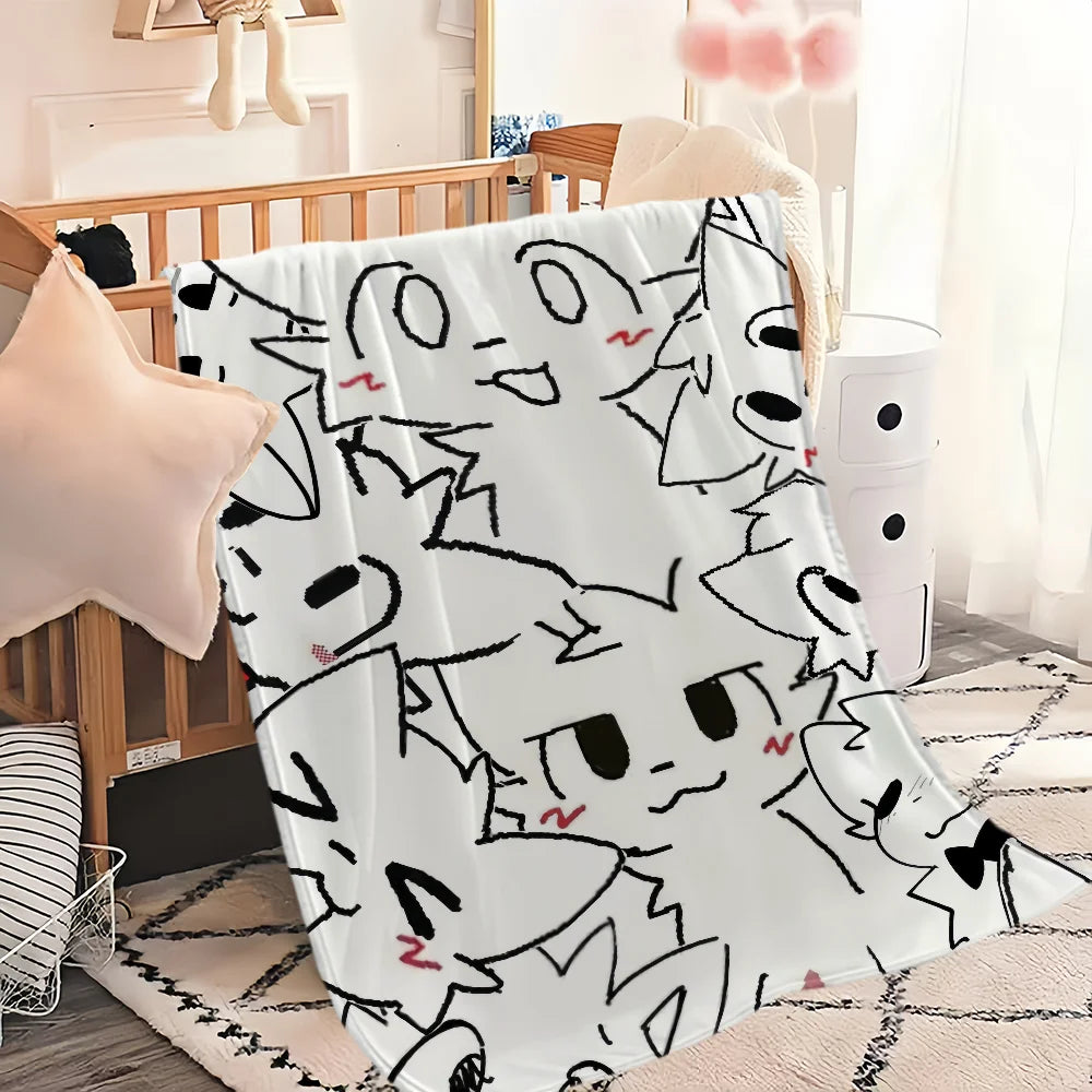 Cute Boykisser Silly Cat Soft Comfortable Plush Blanket