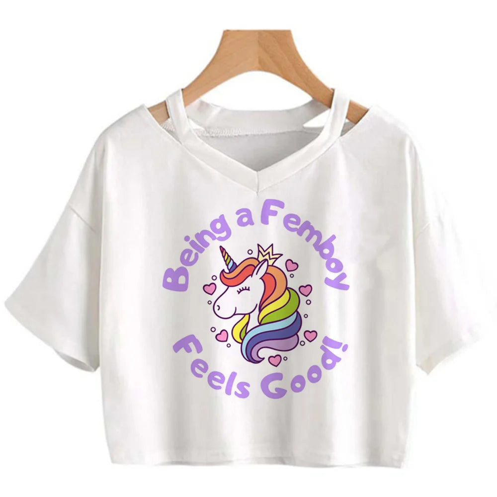 Femboy 90s vintage aesthetic crop top streetwear  2000s aesthetic tshirt
