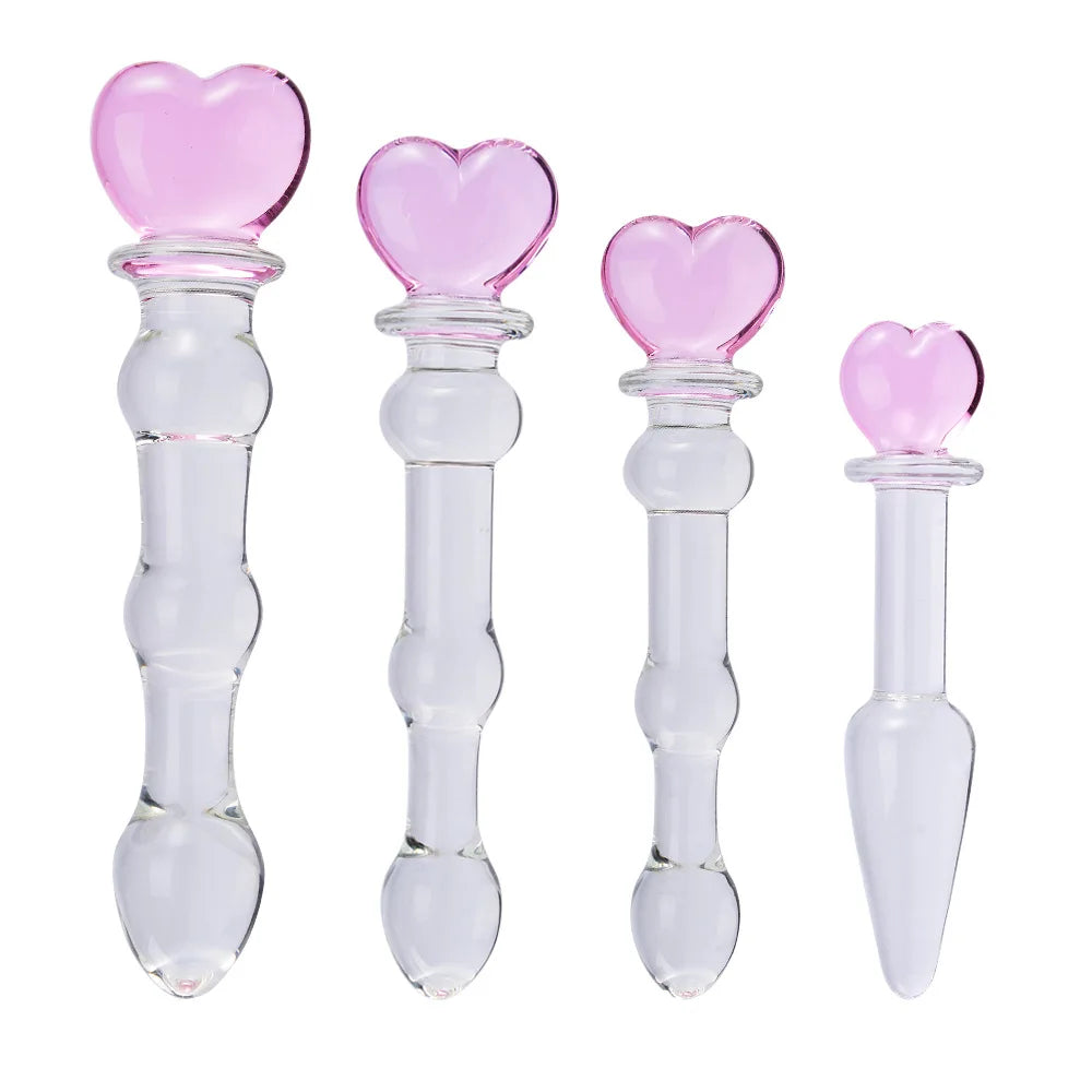 Crystal Glass Dildo Products Stimulation Beads Massage for Couples