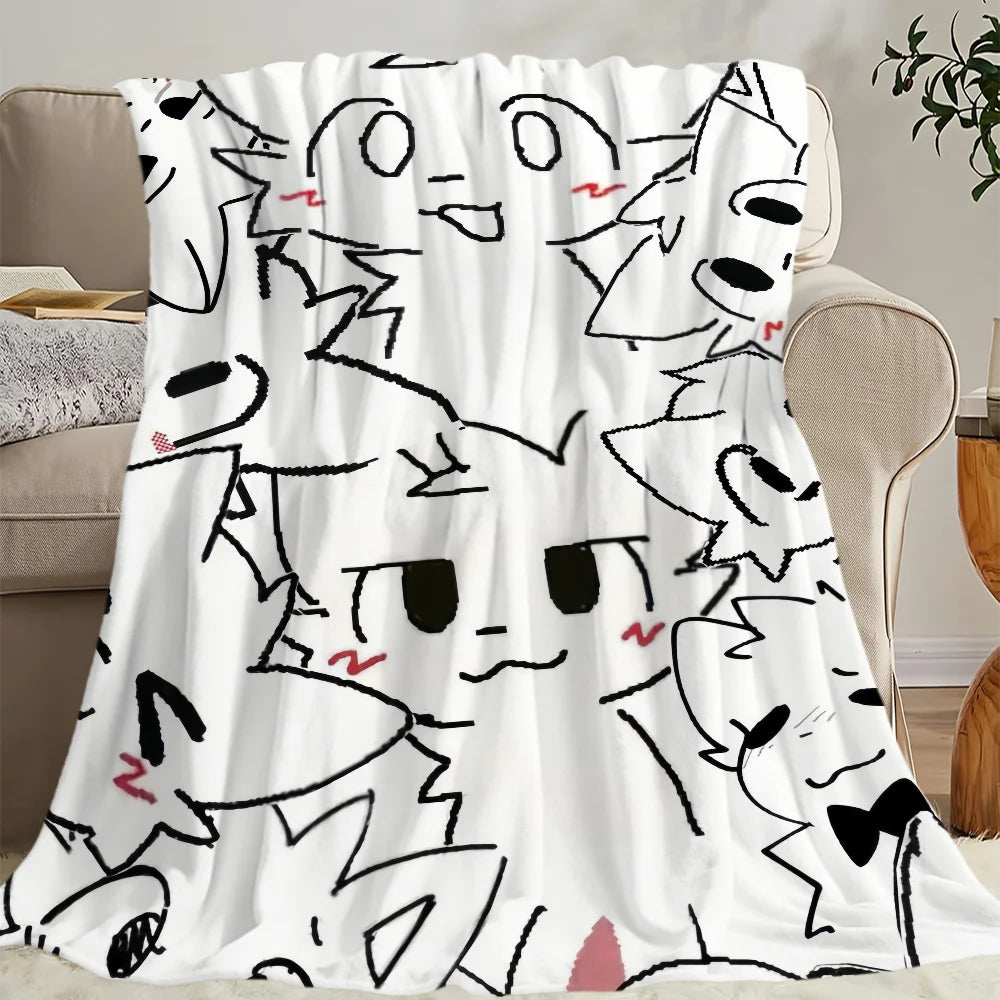 Cute Boykisser Silly Cat Soft Comfortable Plush Blanket