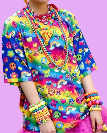Rainbow Colorful Candy Series Limited Edition T-shirt All-over Print Oversized Top Adults Unisex
