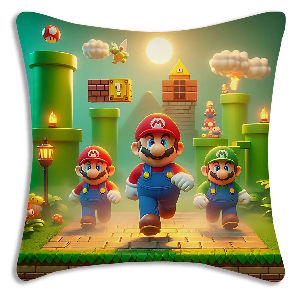 Mario's Plush Cute Cushion Cover, Decorative Home Double-sided Printing